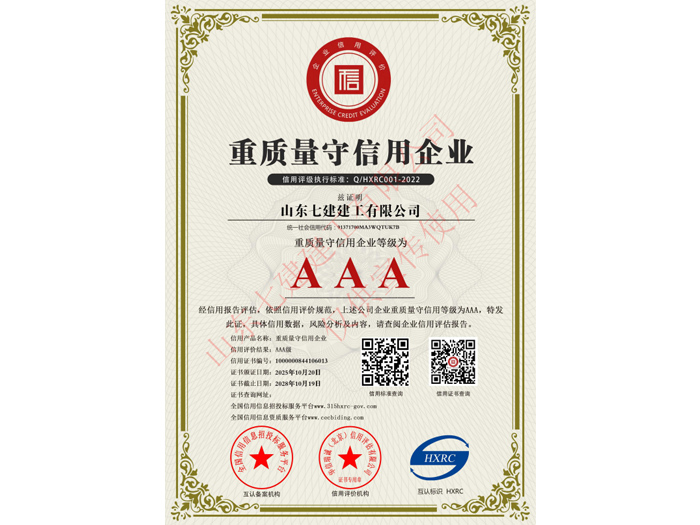 重质量守信用企业